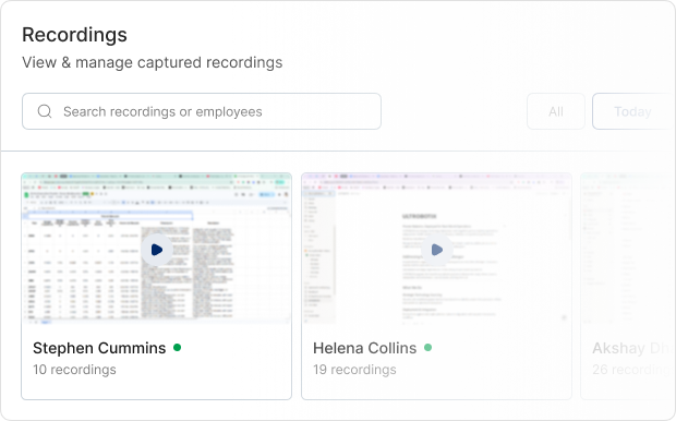 Session replay and live monitoring