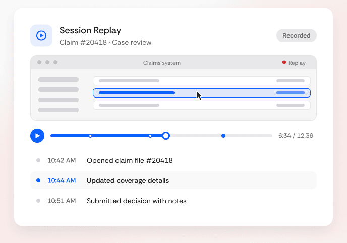 Session Replay for Case Review