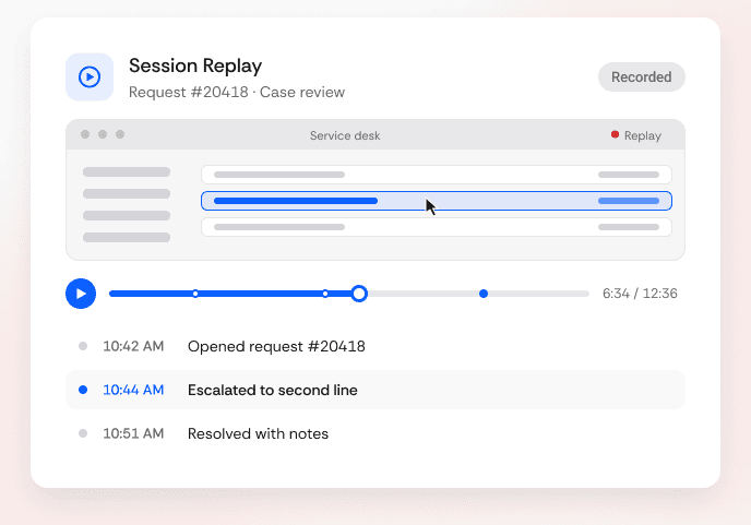 Session Replay for Case Review
